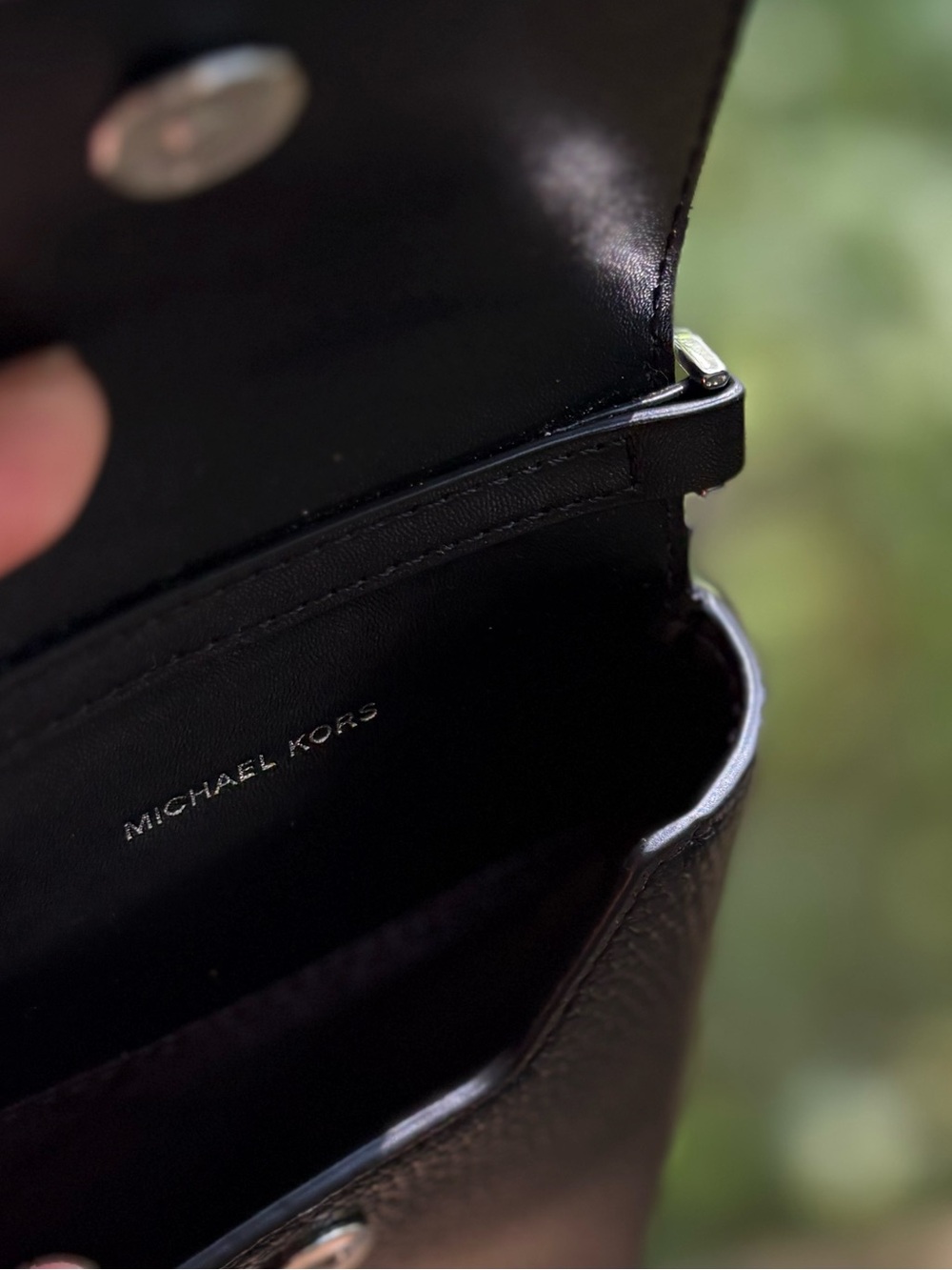 Michael Kors Black Pebbled Leather Phone Crossbody Pouch - Picture 3 of 3